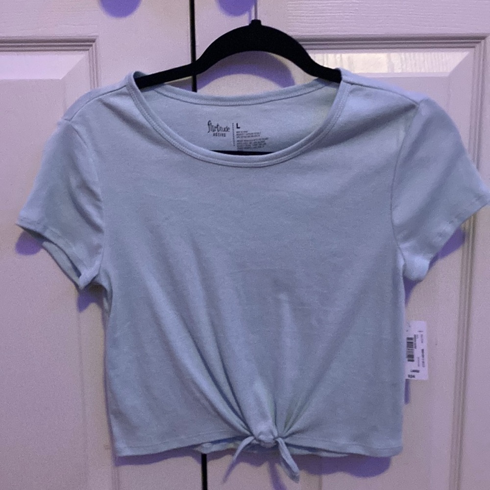 blue crop top